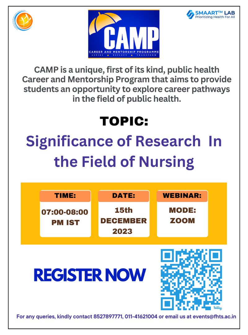 CAMP Flyer-Significance of Research in the field of Nursing