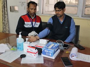 Measuring blood pressure of the beneficiary