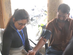 Measuring blood pressure of the beneficiary