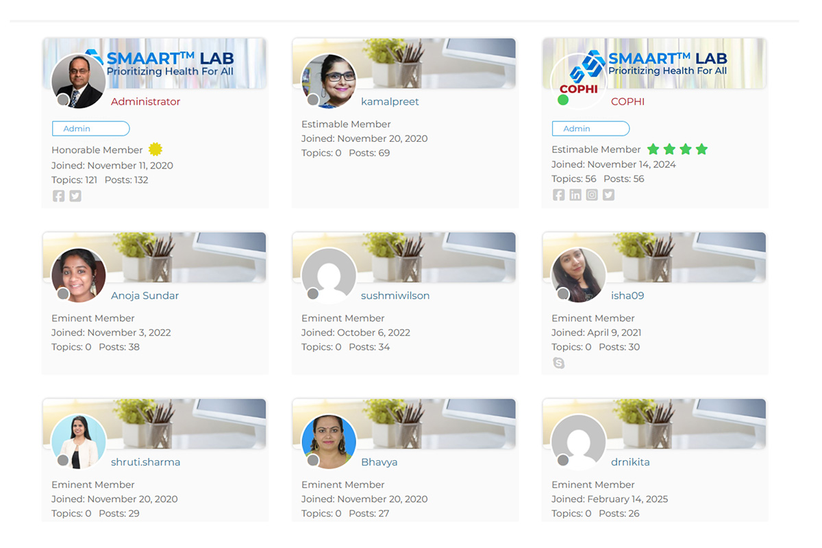 Dashboard/ Discussion Board - Centre for Public Health Informatics (COPHI)