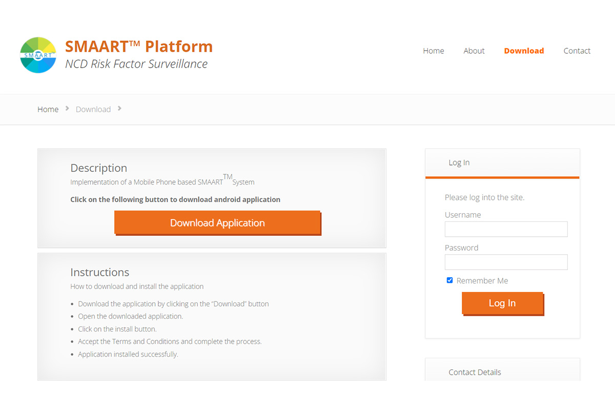 Screenshot of dashboard: NCD Risk Factor Surveillance